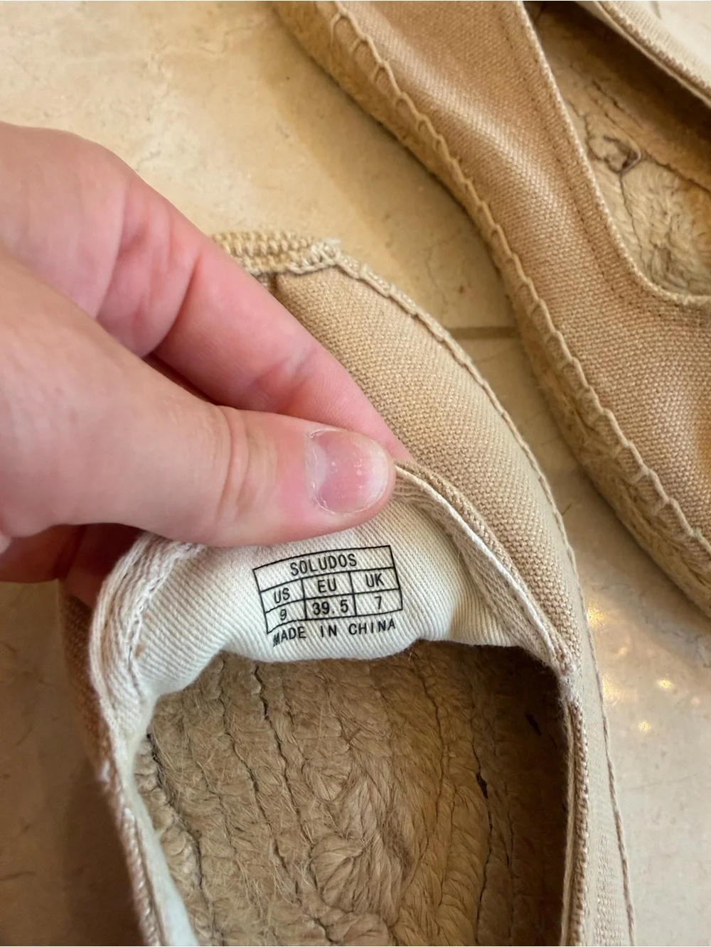 Soludos Tan Canvas Espadrille Flats